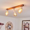 MUSLAND Ceiling Light chrome, Dark wood, white, 3-light sources