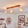 MUSLAND Ceiling Light chrome, Dark wood, white, 3-light sources