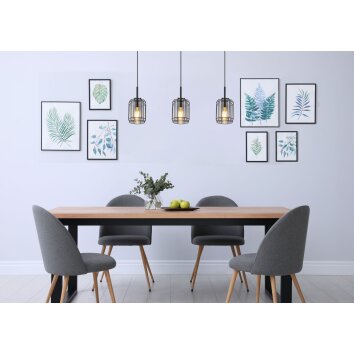 Globo KAMMI Pendant Light black, 3-light sources