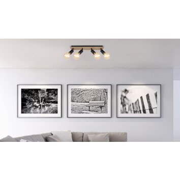 Globo MARTHA Ceiling Light Light wood, black, 4-light sources