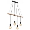 Globo AUSTON Pendant Light Light wood, black, 4-light sources