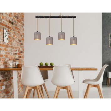 Globo CINDY Pendant Light black, 4-light sources