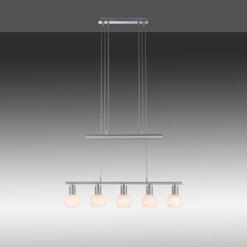Leuchten-Direkt BENEDIKT Pendant Light brushed steel, 5-light sources