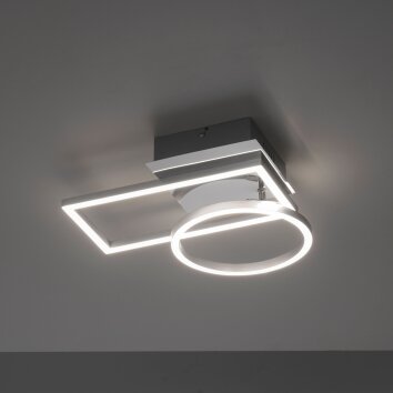 Leuchten-Direkt IVEN Ceiling Light LED brushed steel, 1-light source