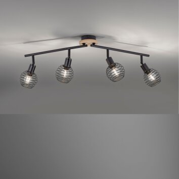 Leuchten-Direkt EUGEN Ceiling Light Ecru, black, 4-light sources