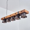 ADUARD Pendant Light Dark wood, black, 5-light sources