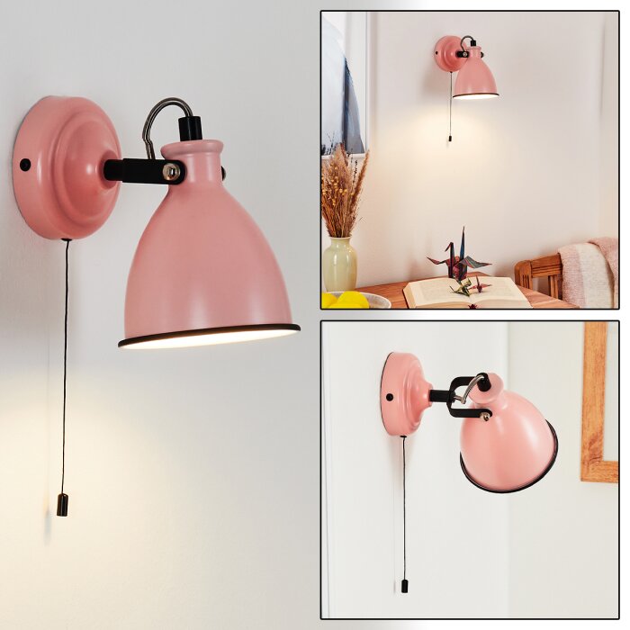 SELKI Wall Light pink, black, 1-light source
