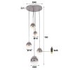 EIDANGER Pendant Light Oxidised Silver, 5-light sources