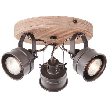 Brilliant-Leuchten UNITY Ceiling Light Dark wood, black, 3-light sources
