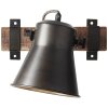 Brilliant-Leuchten DECCA Wall Light Dark wood, black, 1-light source