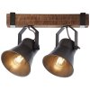 Brilliant-Leuchten DECCA Ceiling Light Dark wood, black, 2-light sources