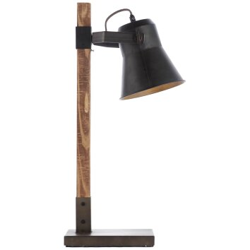 Brilliant-Leuchten DECCA Table lamp Dark wood, black, 1-light source
