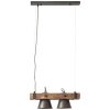 Brilliant-Leuchten DECCA Pendant Light Dark wood, black, 2-light sources