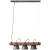 Brilliant-Leuchten DECCA Pendant Light Dark wood, black, 3-light sources