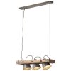 Brilliant-Leuchten DECCA Pendant Light Dark wood, black, 3-light sources