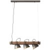 Brilliant-Leuchten DECCA Pendant Light Dark wood, black, 3-light sources