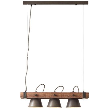 Brilliant-Leuchten DECCA Pendant Light Dark wood, black, 3-light sources