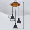 MALABE Pendant Light Dark wood, black, 3-light sources