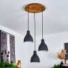 MALABE Pendant Light Dark wood, black, 3-light sources