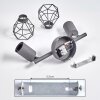 BARIPADA Ceiling Light chrome, grey, 2-light sources