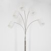 ANTILLO Floor Lamp matt nickel, 5-light sources, Fabric lampshade