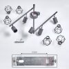 BARIPADA Ceiling Light anthracite, chrome, 6-light sources