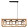 Globo PETTEY Pendant Light Dark wood, black, 4-light sources