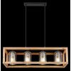 Globo PETTEY Pendant Light Dark wood, black, 4-light sources