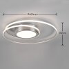 Trio-Leuchten YAVA Ceiling Light LED matt nickel, 1-light source, Remote control