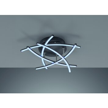 Fischer-Honsel CROSS TW Ceiling Light LED black, 5-light sources, Remote control
