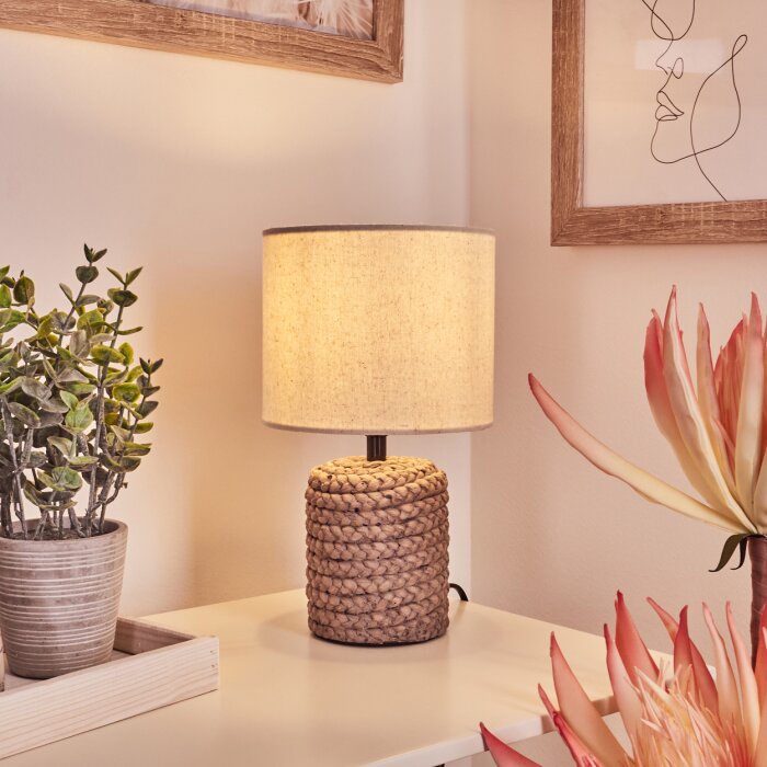 DAMBROIS Table lamp brown, Ecru, 1-light source