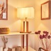 SANGINETO Table lamp Dark wood, matt nickel, white, 2-light sources