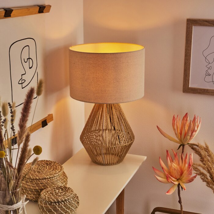 CANOT Table lamp brown, Ecru, 1-light source