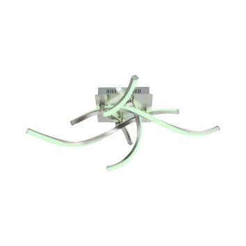 Leuchten-Direkt LOLASMART-SWING Ceiling Light LED brushed steel, 4-light sources, Remote control, Colour changer