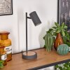 JAVEL Table lamp grey, Wood like finish, black, 1-light source