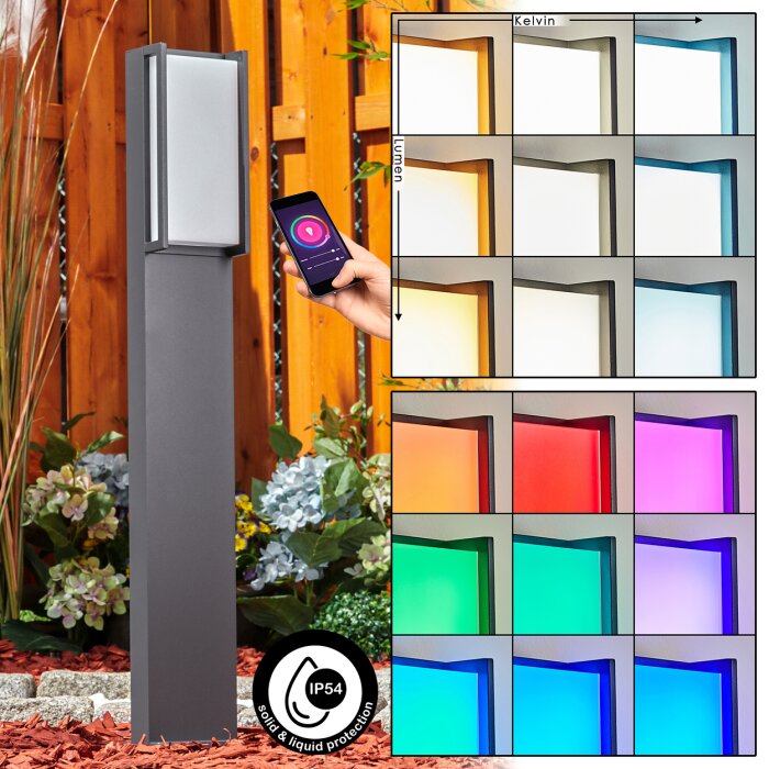 SKOVE path light LED anthracite, 1-light source, Colour changer