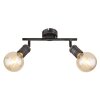 Globo OTTILIE Ceiling Light dark brown, matt nickel, 2-light sources