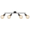 Globo OTTILIE Ceiling Light dark brown, matt nickel, 4-light sources
