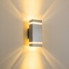 Lutec outdoor wall light stainless steel, 2-light sources