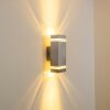 Lutec outdoor wall light stainless steel, 2-light sources