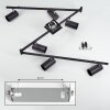 JAVEL Ceiling Light chrome, black, 6-light sources