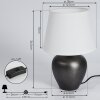 TAPONA Table lamp dark brown, matt nickel, 1-light source