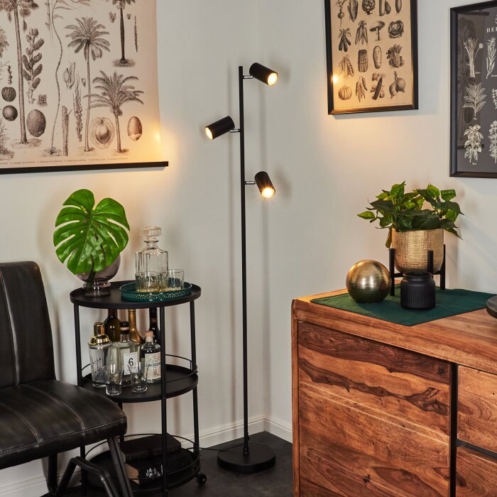 JAVEL Floor Lamp chrome, black, 3-light sources