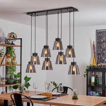 ANGELSHAUG Pendant Light black, 8-light sources