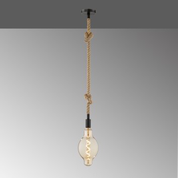 Fischer-Honsel ROPE Pendant Light black, 1-light source