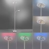 Leuchten-Direkt LOLASMART-ROCCO Floor Lamp LED brushed steel, 1-light source, Remote control, Colour changer