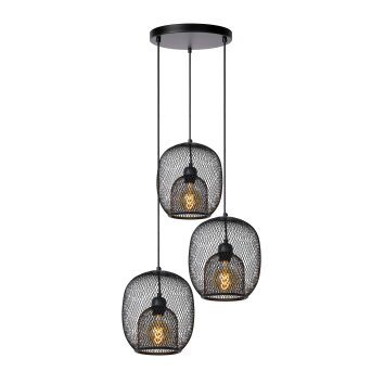 Lucide JERREL Pendant Light black, 3-light sources
