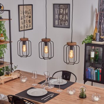 PASTEUR Pendant Light black, 3-light sources