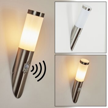 SESSA Outdoor Wall Light matt nickel, 1-light source, Motion sensor