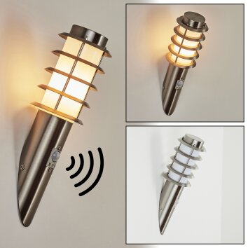 TUNES Outdoor Wall Light matt nickel, 1-light source, Motion sensor